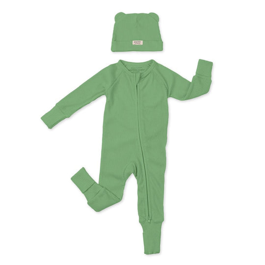 Sea Foam Rib Zip Fit & Beanie Set banner