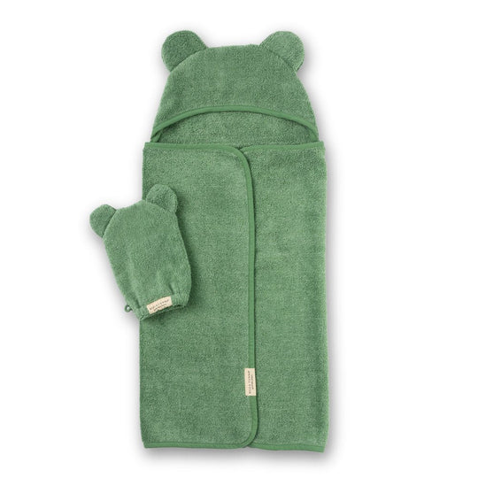 Hooded Towel + Wash Mitt Set Sea Foam banner